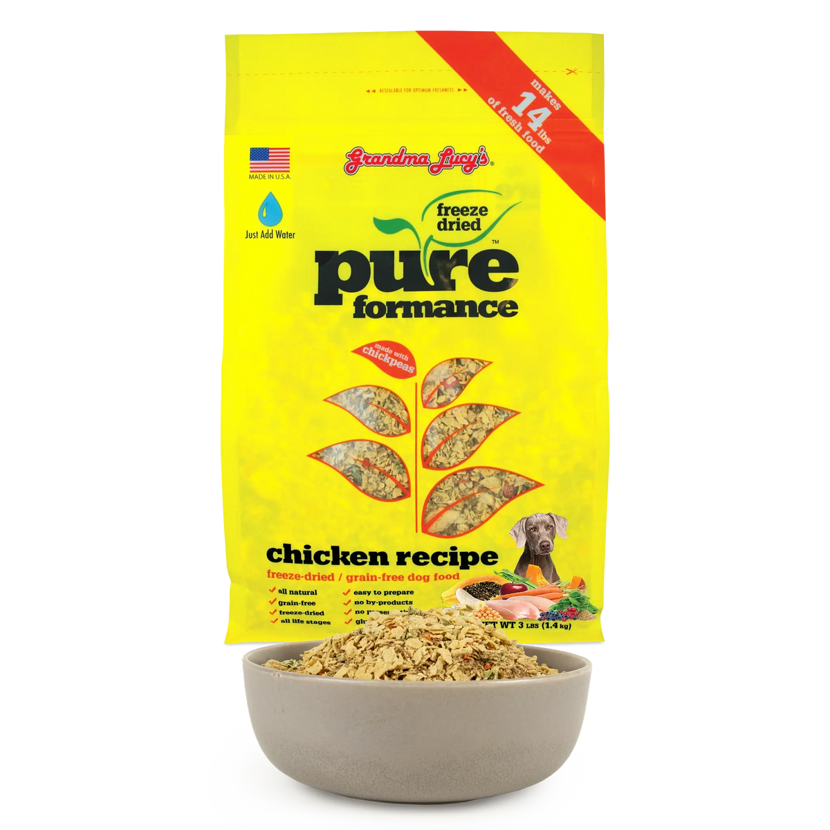 Grandma Lucy's Pureformance Chicken Grain-Free Freeze-Dried Dog Food