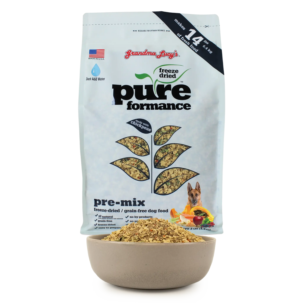 Grandma Lucy's Pureformance Pre-Mix Grain-Free Freeze-Dried Dog Food Base