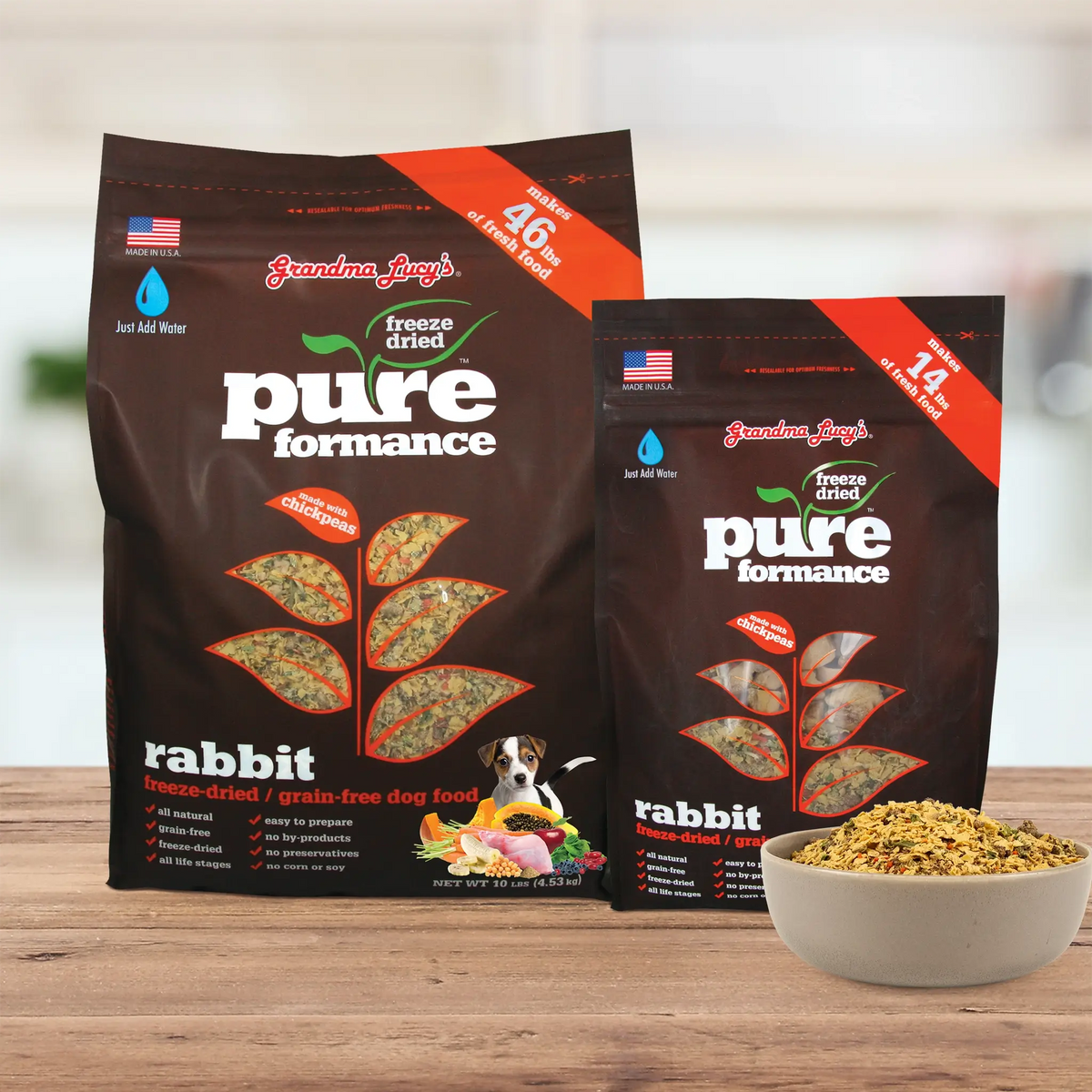 Grandma Lucy's Pureformance Rabbit Grain-Free Freeze-Dried Dog Food
