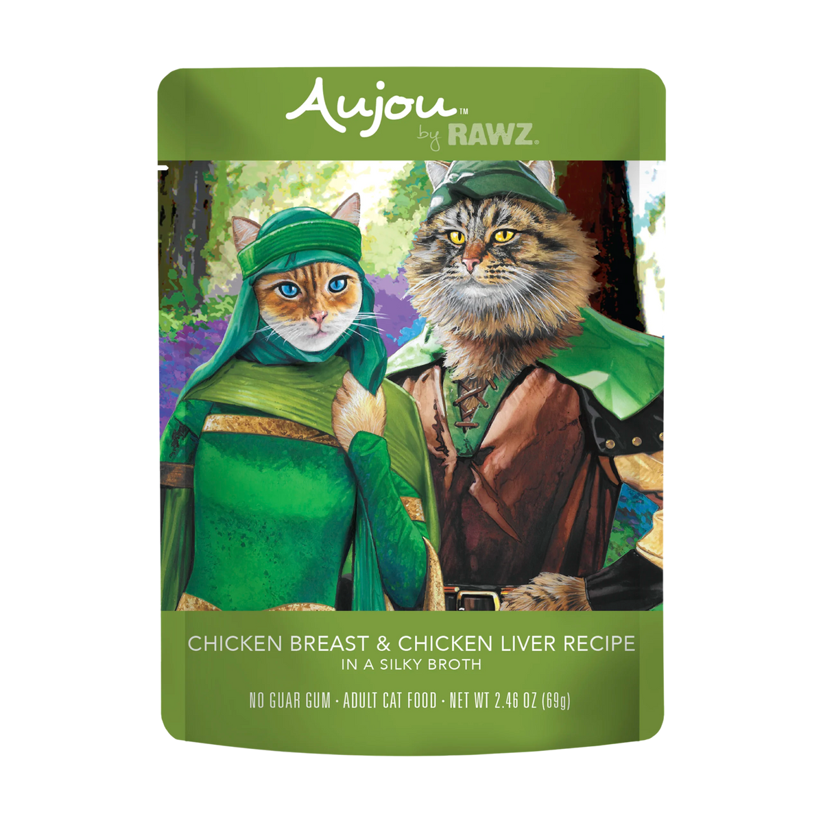 Rawz Aujou Chicken Breast & Chicken Liver Cat Food Pouch