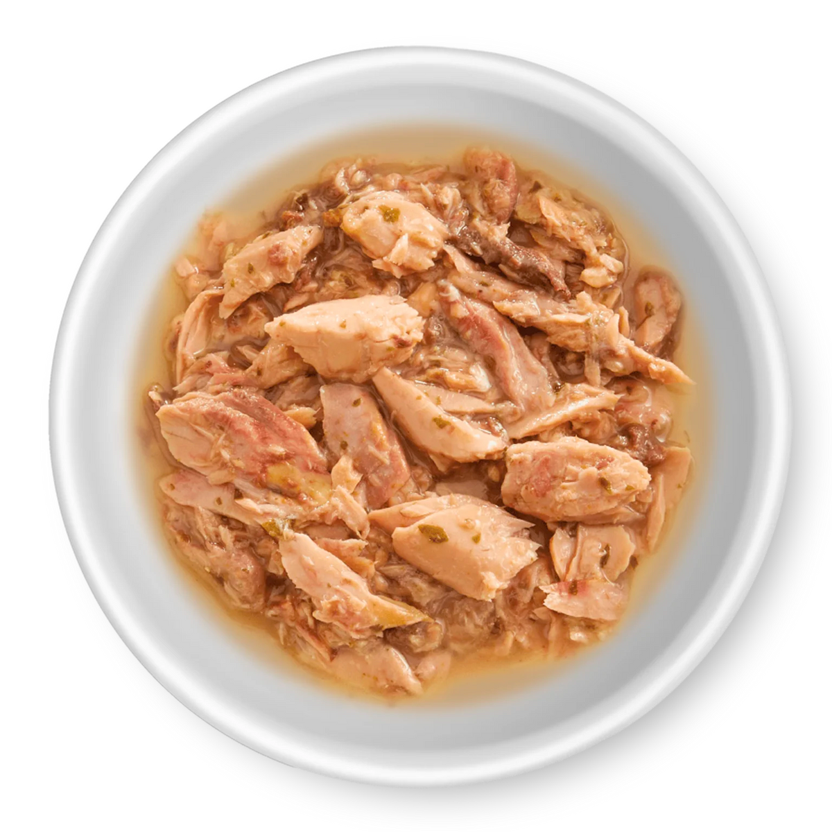 RAWZ Shredded Tuna & Salmon Cat Food Recipe – food served in a bowl
