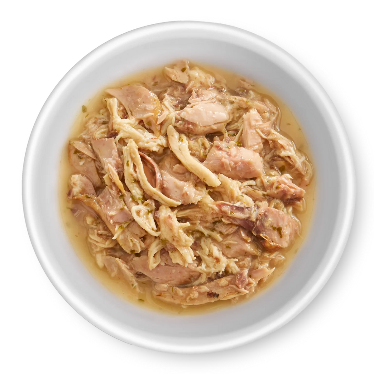 RAWZ Shredded Tuna & Chicken Cat Food Recipe – food served in a bowl