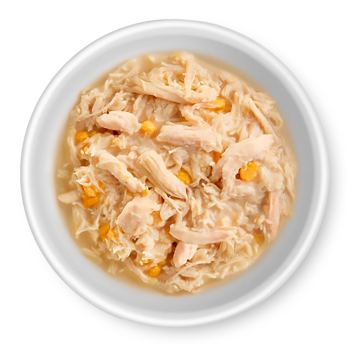 RAWZ Shredded Pouch Chicken Breast & Cheese Cat Food Recipe – food served in a bowl