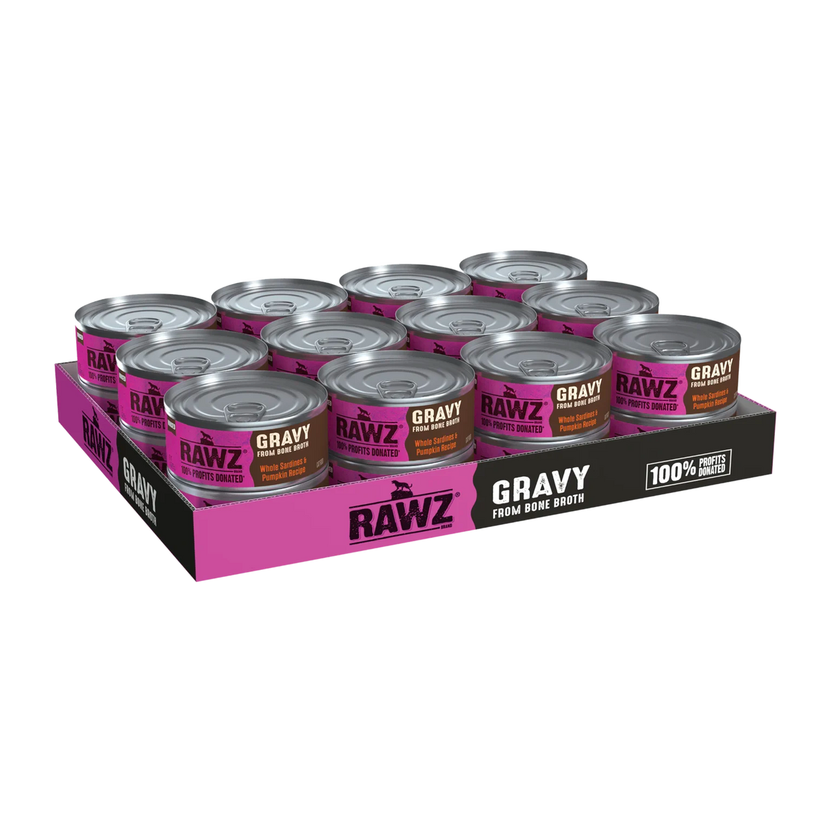 RAWZ Gravy Whole Sardines & Pumpkin Cat Food – 5.5 oz case tray