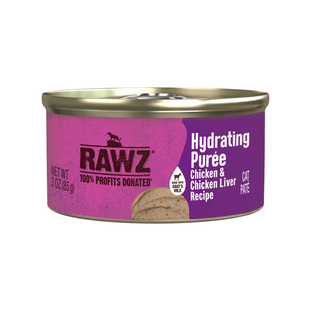 RAWZ Chicken & Chicken Liver Recipe Hydrating Puree for Cats – 3 oz package, front