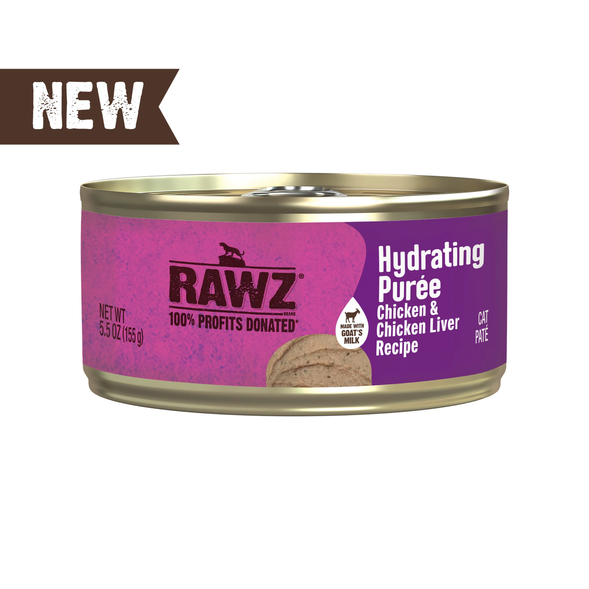 Rawz Hydrating Puree Chicken, Chicken Liver & Goat's Milk Canned Cat Food