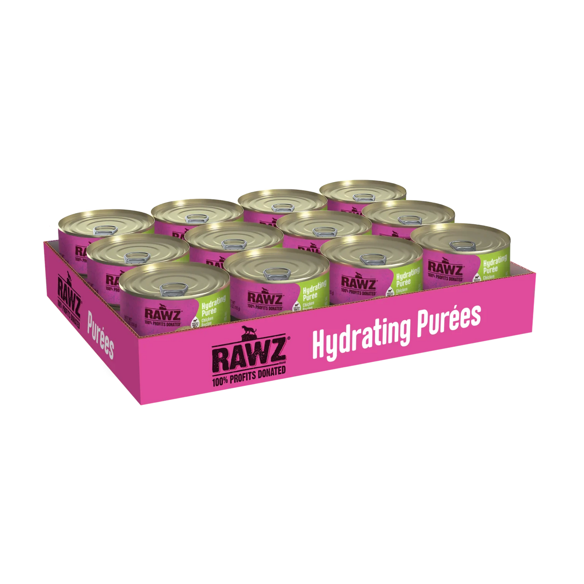 RAWZ Chicken Recipe Hydrating Puree for Cats – 5.5 oz case tray