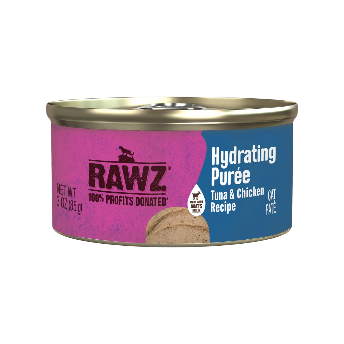 RAWZ Tuna & Chicken Recipe Hydrating Puree for Cats – 3 oz package, front