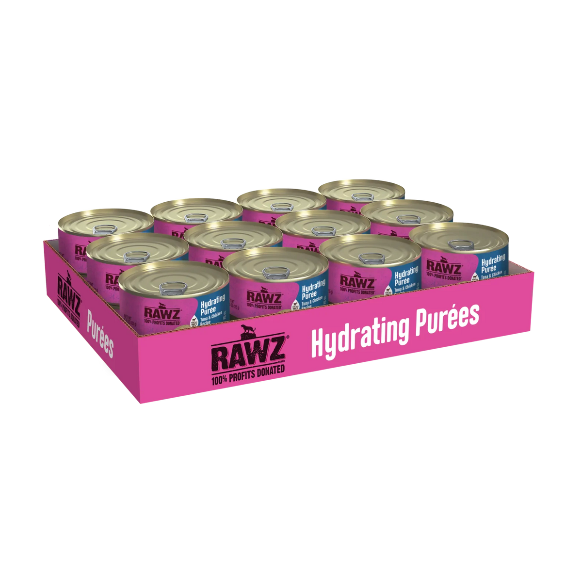 RAWZ Tuna & Chicken Recipe Hydrating Puree for Cats – 5.5 oz case tray
