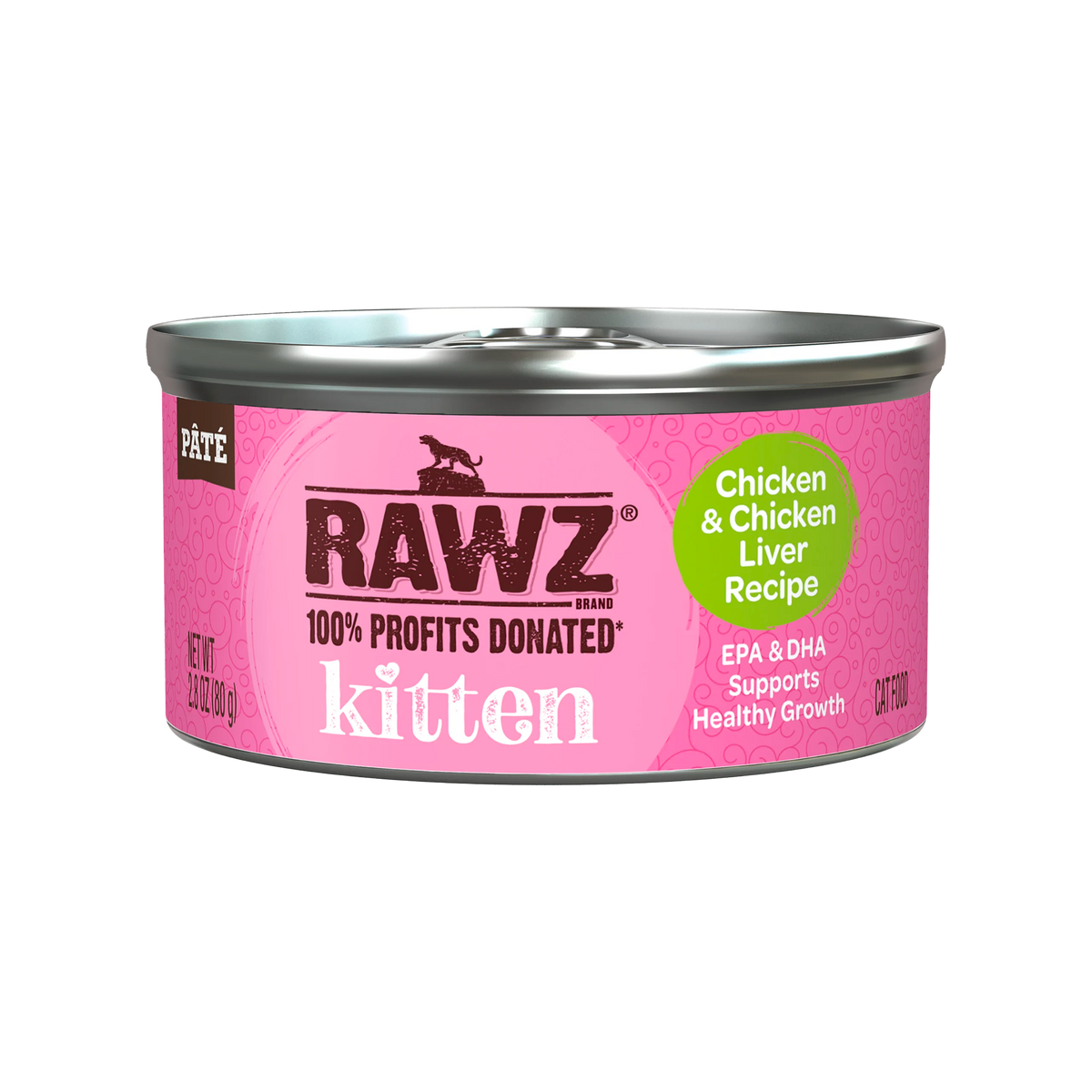 Rawz Kitten Chicken & Chicken Liver Pâté Canned Cat Food