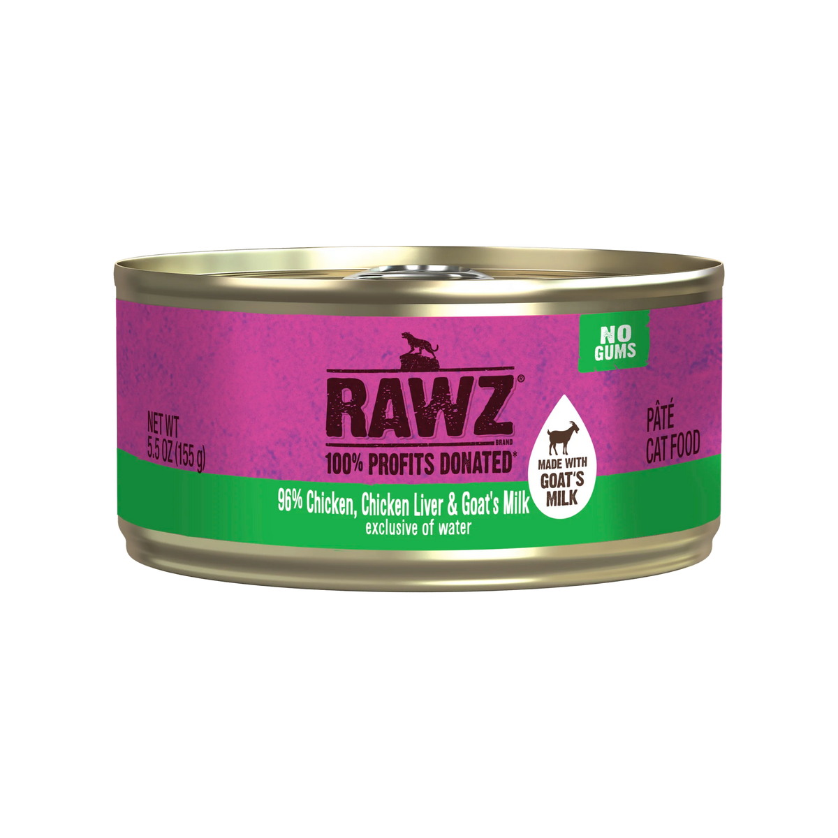 Rawz 96% Chicken, Chicken Liver & Goat's Milk Pâté Canned Cat Food