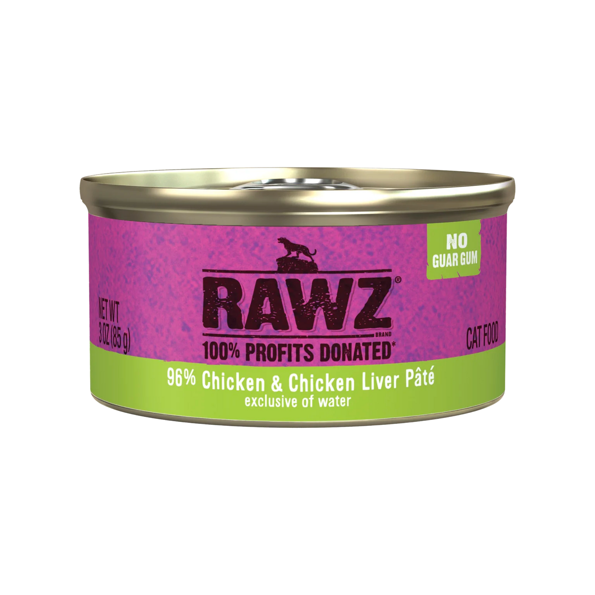 RAWZ 96% Chicken & Chicken Liver Pate Cat Food – 3 oz package, front