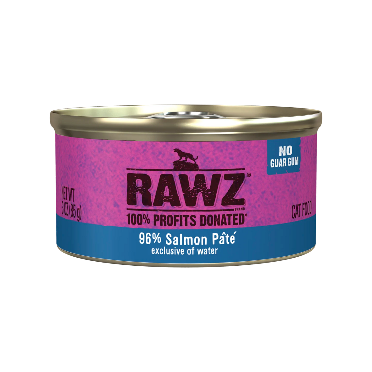 RAWZ 96% Salmon Pate Cat Food – 3 oz package, front