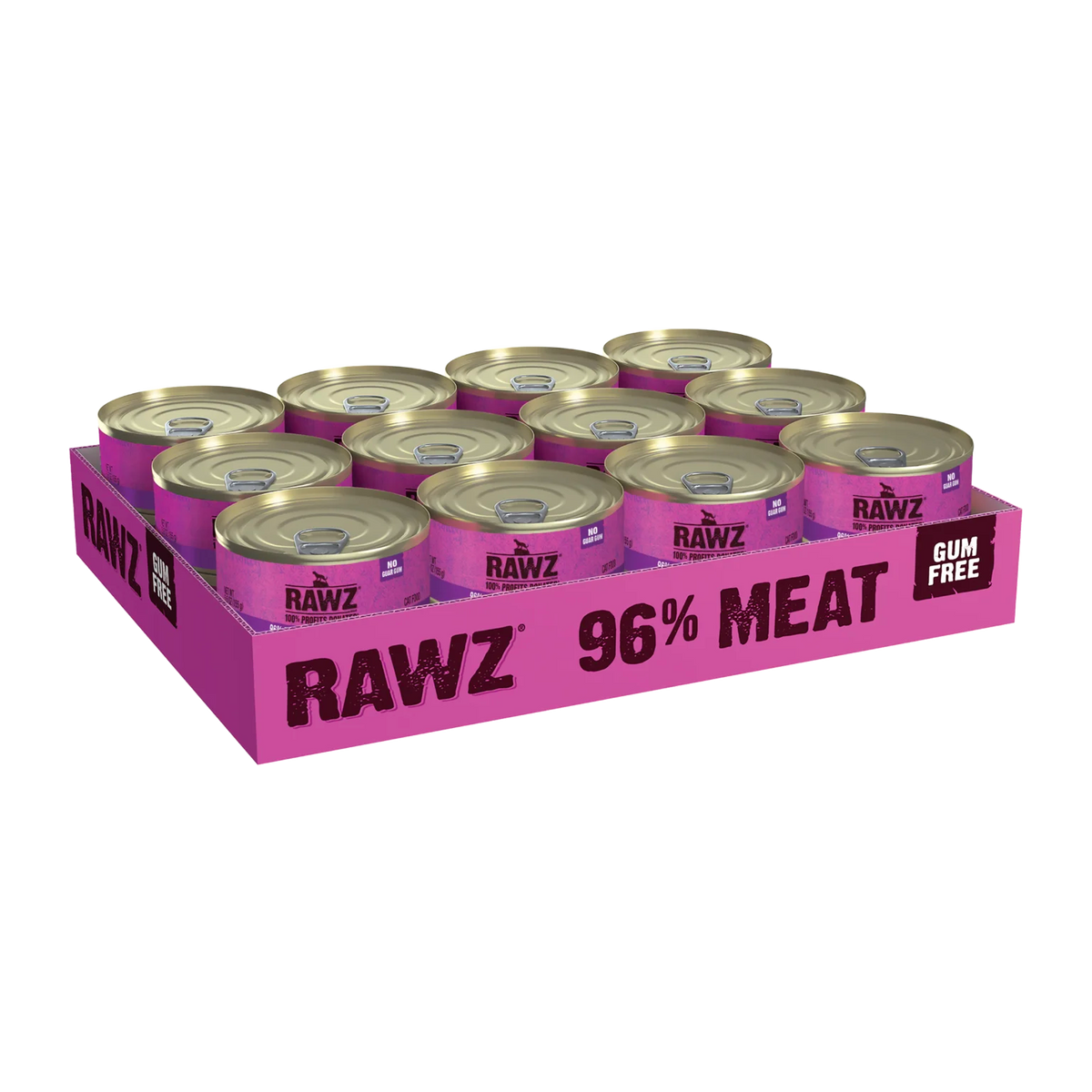 RAWZ 96% Turkey & Turkey Liver Pate Cat Food – 5.5 oz case tray
