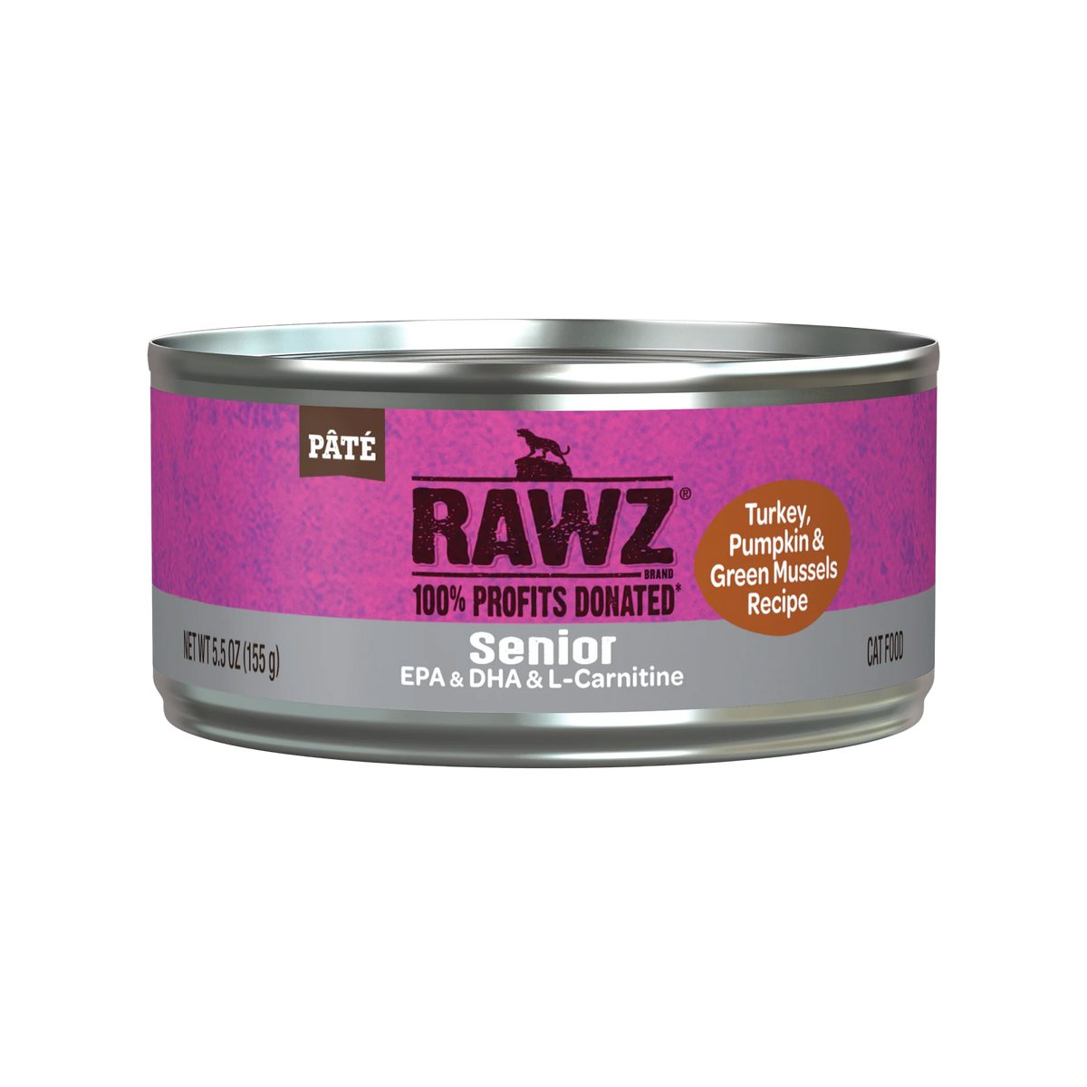 Rawz Senior Turkey, Pumpkin & Green Mussels Pâté Canned Cat Food