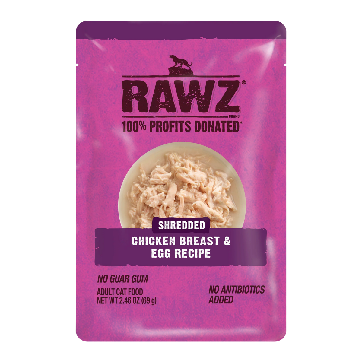Rawz Shredded Chicken Breast & Egg Cat Food Pouch