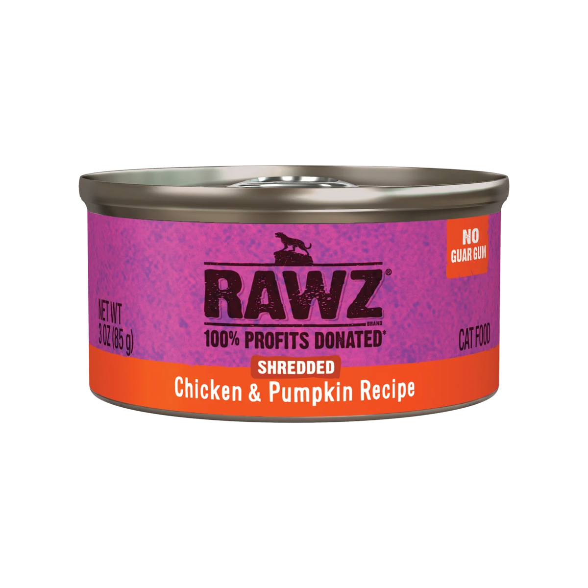 RAWZ Shredded Chicken & Pumpkin Cat Food Recipe – 3 oz package, front
