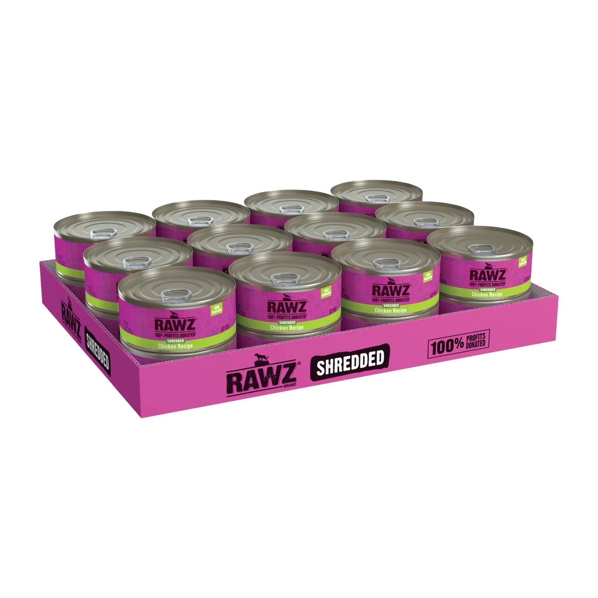 RAWZ Shredded Chicken Cat Food Recipe – 5.5 oz case tray