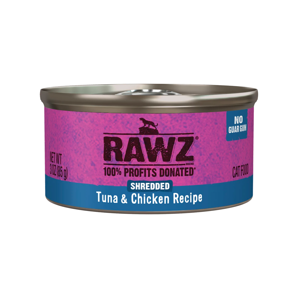 RAWZ Shredded Tuna & Chicken Cat Food Recipe – 3 oz package, front