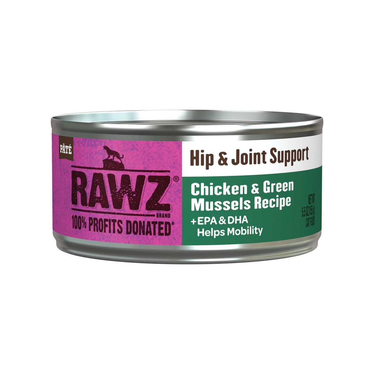 Rawz Hip & Joint Support Chicken & Green Mussels Pâté Canned Cat Food