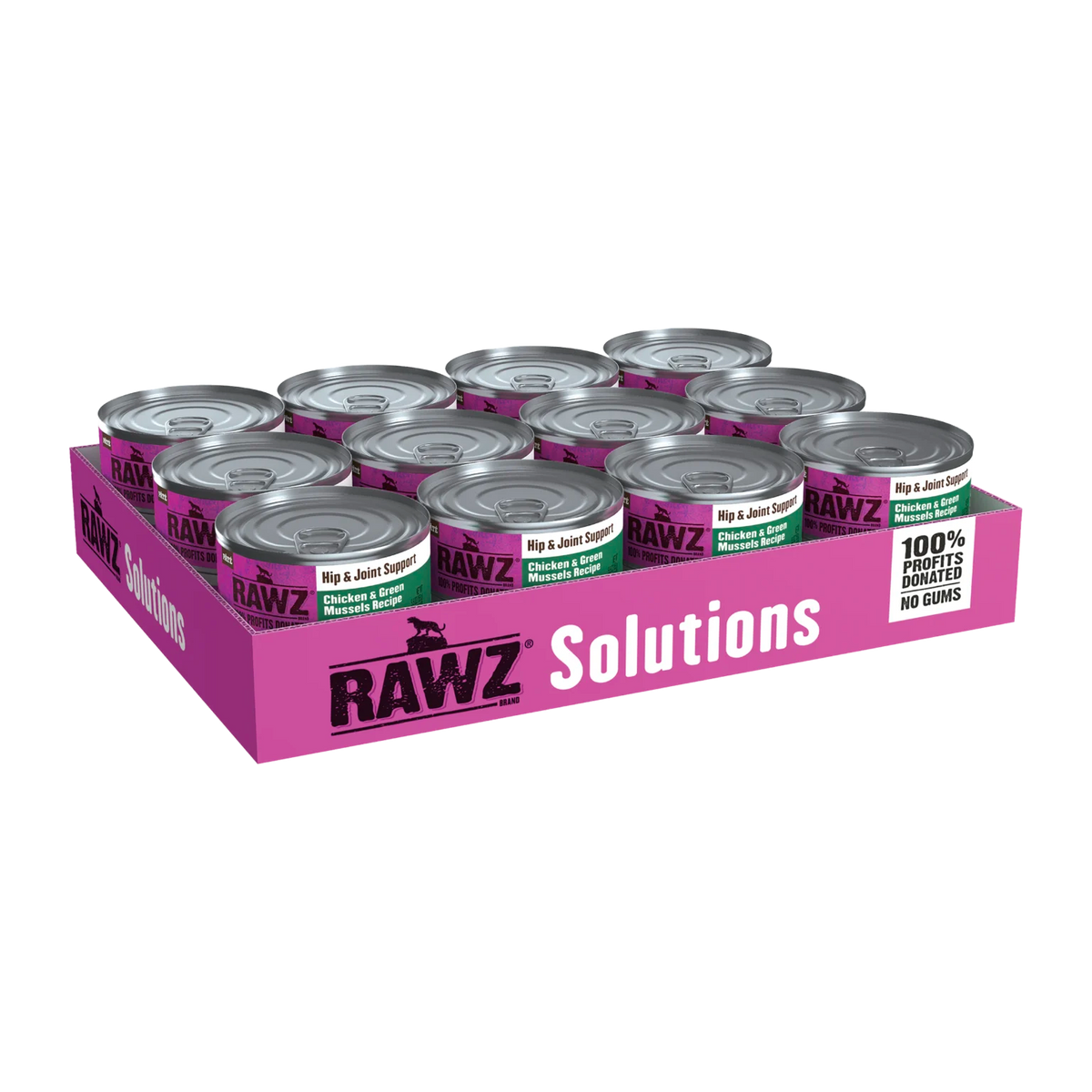 RAWZ Hip & Joint Support Chicken & Green Mussels Cat Food – 5.5 oz case tray