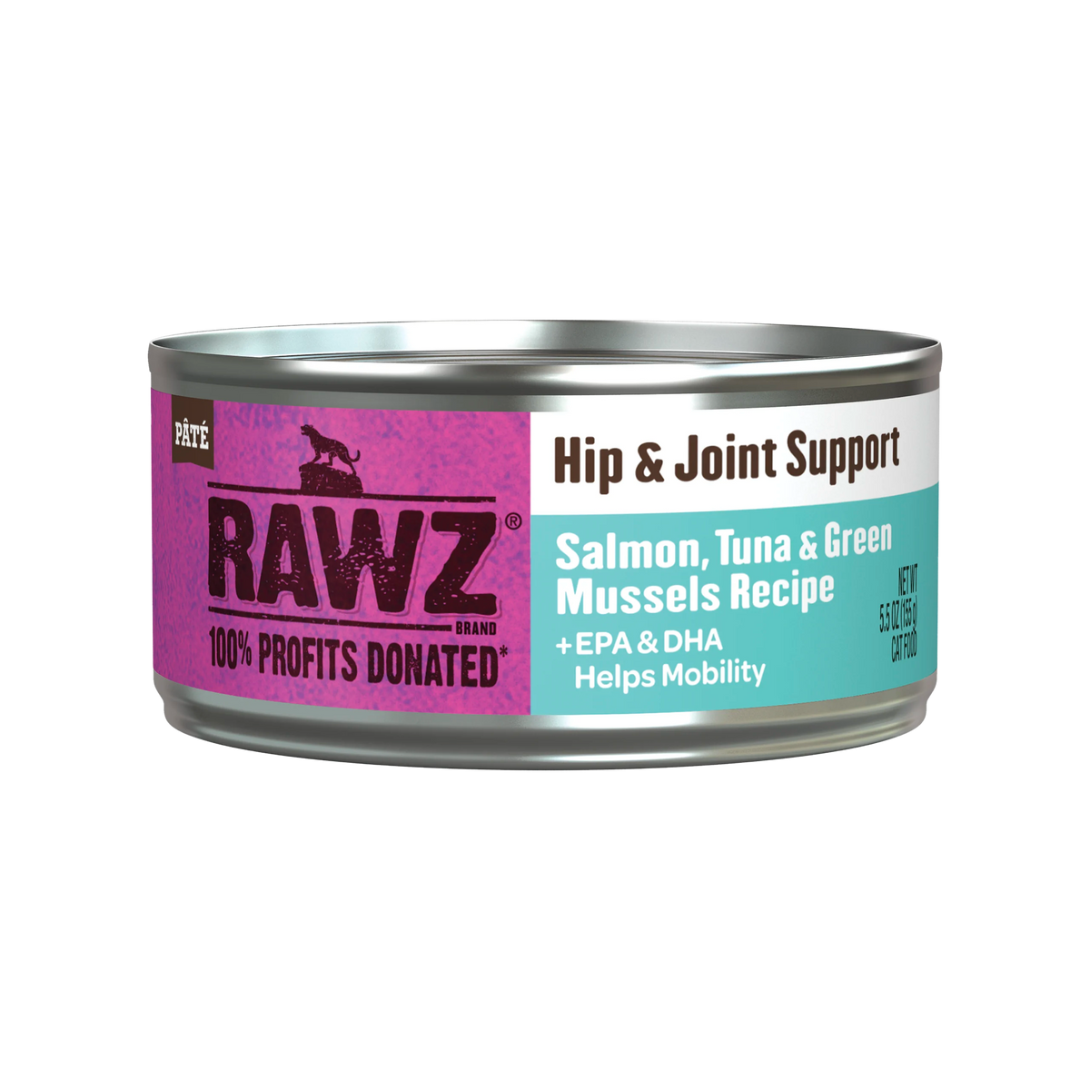 Rawz Hip & Joint Support Salmon, Tuna & Green Mussels Pâté Canned Cat Food