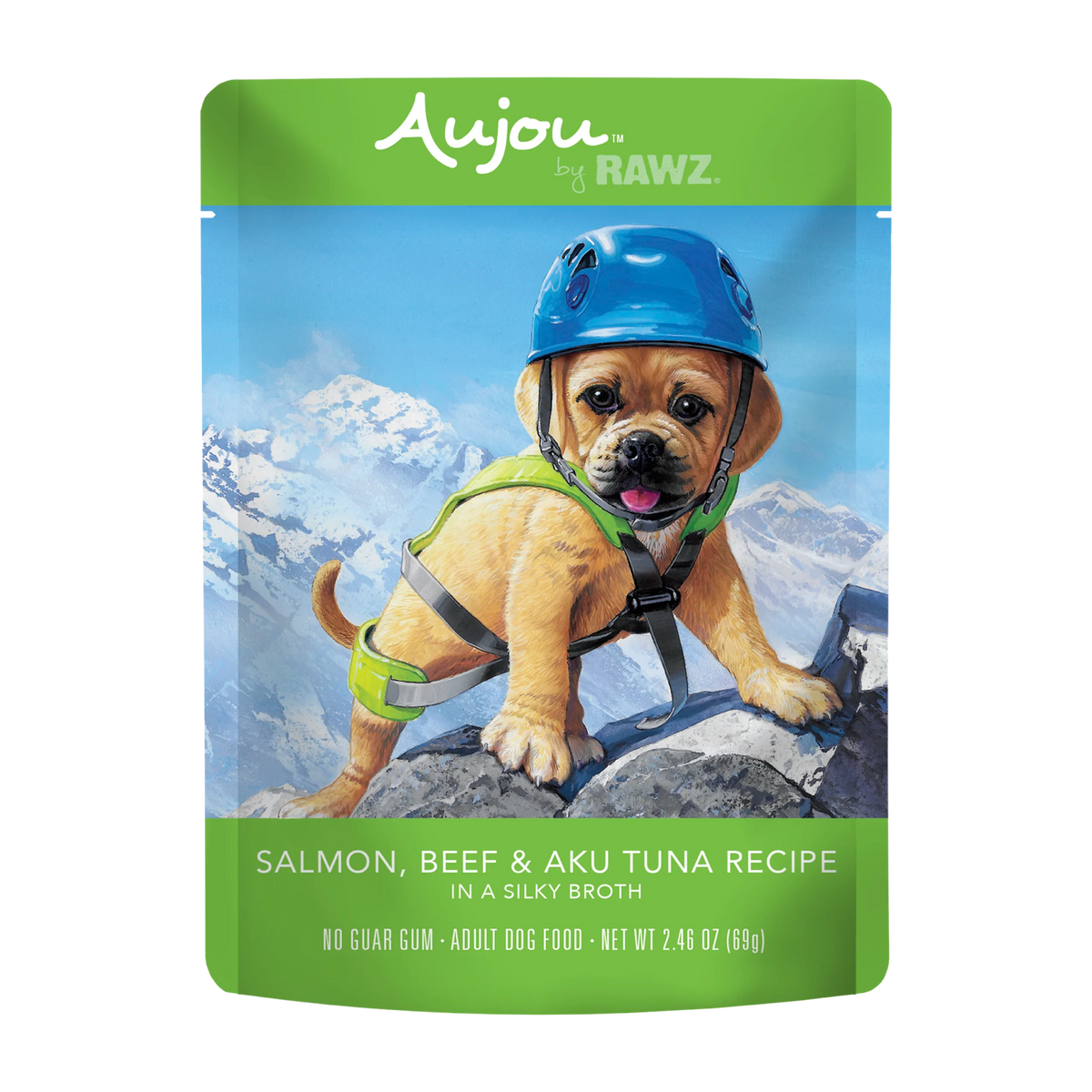 Rawz Aujou Salmon, Beef & Aku Tuna Dog Food Pouch