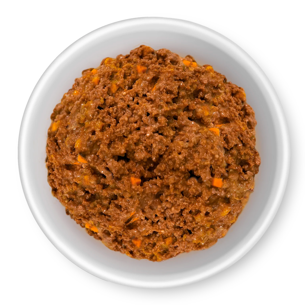 RAWZ Shredded Beef, Pumpkin, Sweet Potato & Goat's Milk Dog Food – food served in a bowl