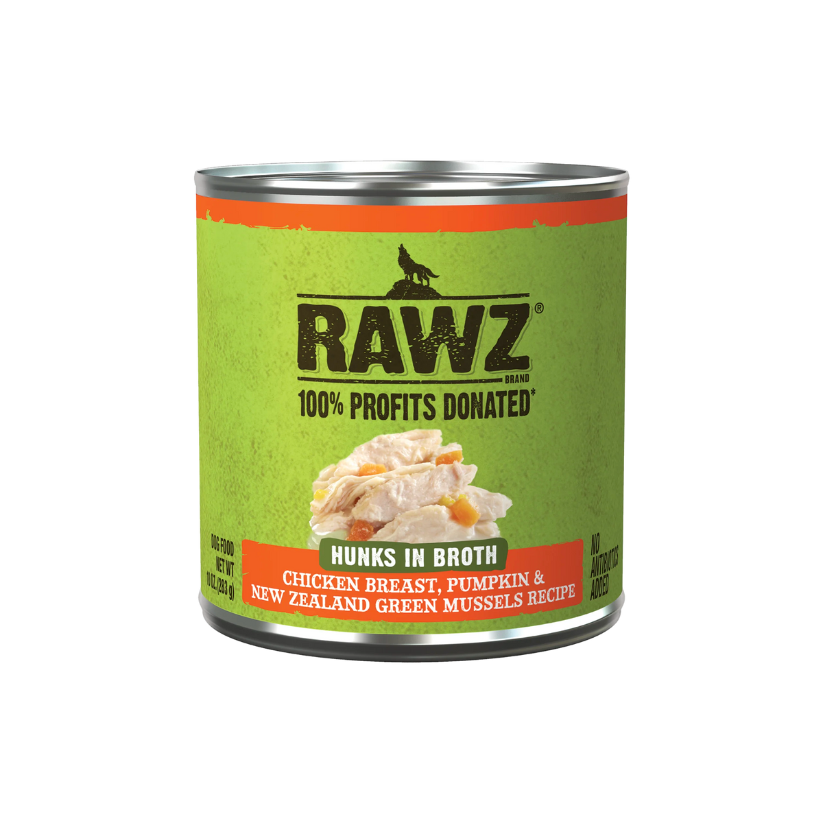 Rawz Hunks in Broth Chicken Breast, Pumpkin & New Zealand Green Mussels Canned Dog Food