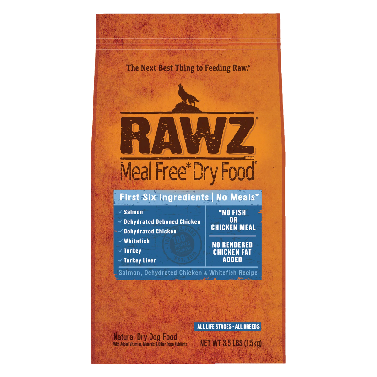 Rawz Meal Free Salmon, Chicken & Whitefish Dry Dog Food