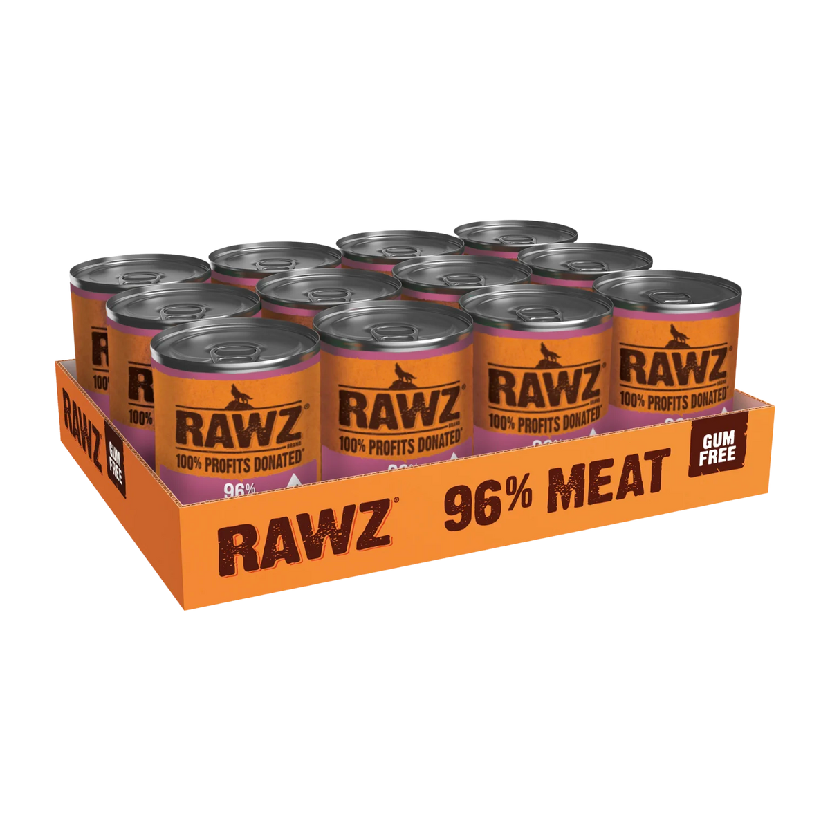 RAWZ 96% Beef & Beef Liver With Goat's Milk Dog Food – 12.5 oz case tray