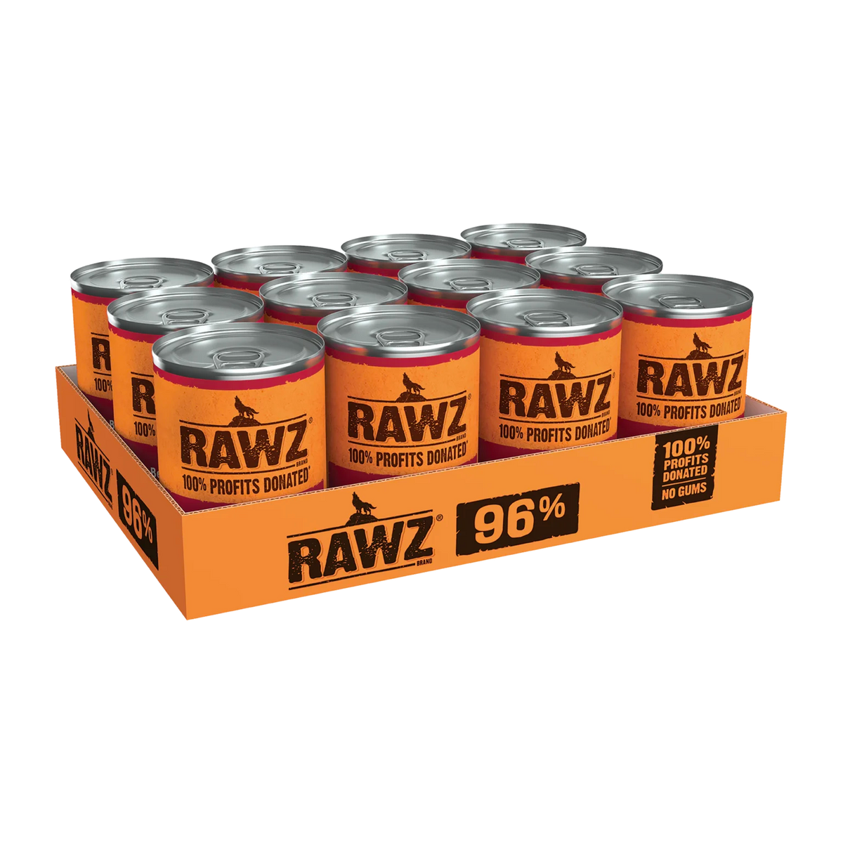 RAWZ 96% Beef & Beef Liver Dog Food – 12.5 oz case tray