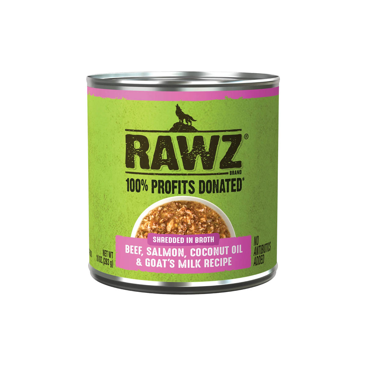 Rawz Shredded Beef, Salmon & Coconut Oil Canned Dog Food