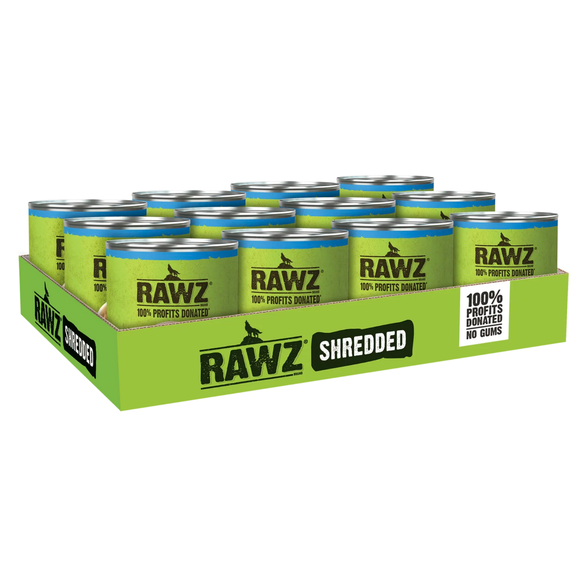 RAWZ Shredded Chicken Breast, Coconut Oil & New Zealand Green Mussels Dog Food – 10 oz case tray
