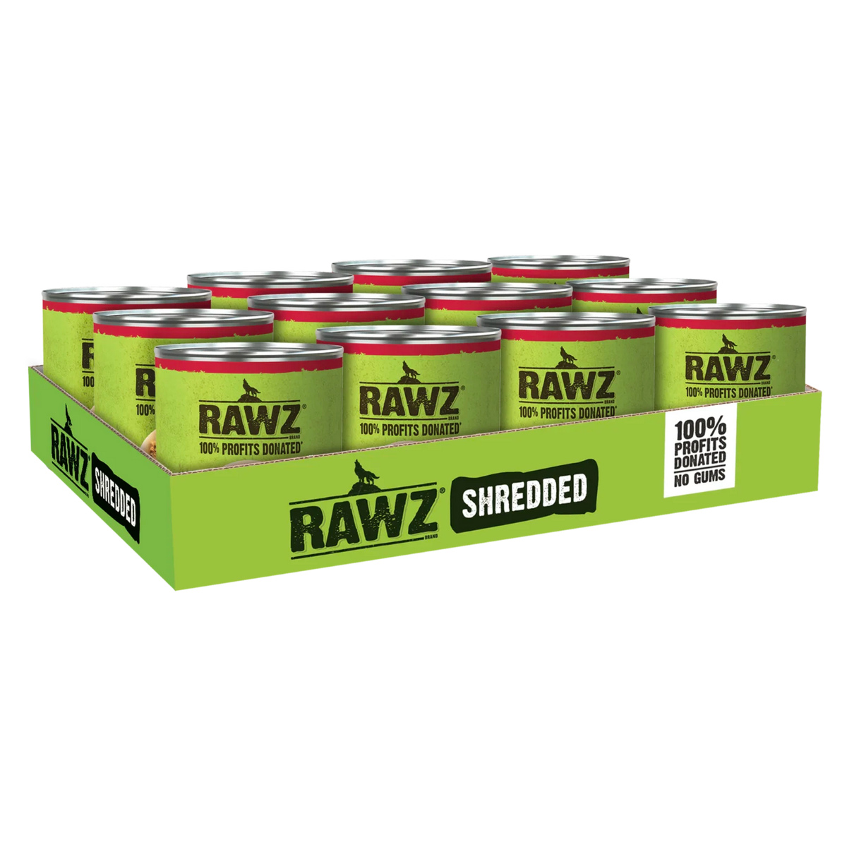 RAWZ Shredded Chicken Breast, Duck & New Zealand Green Mussels Dog Food Recipe – 10 oz case tray