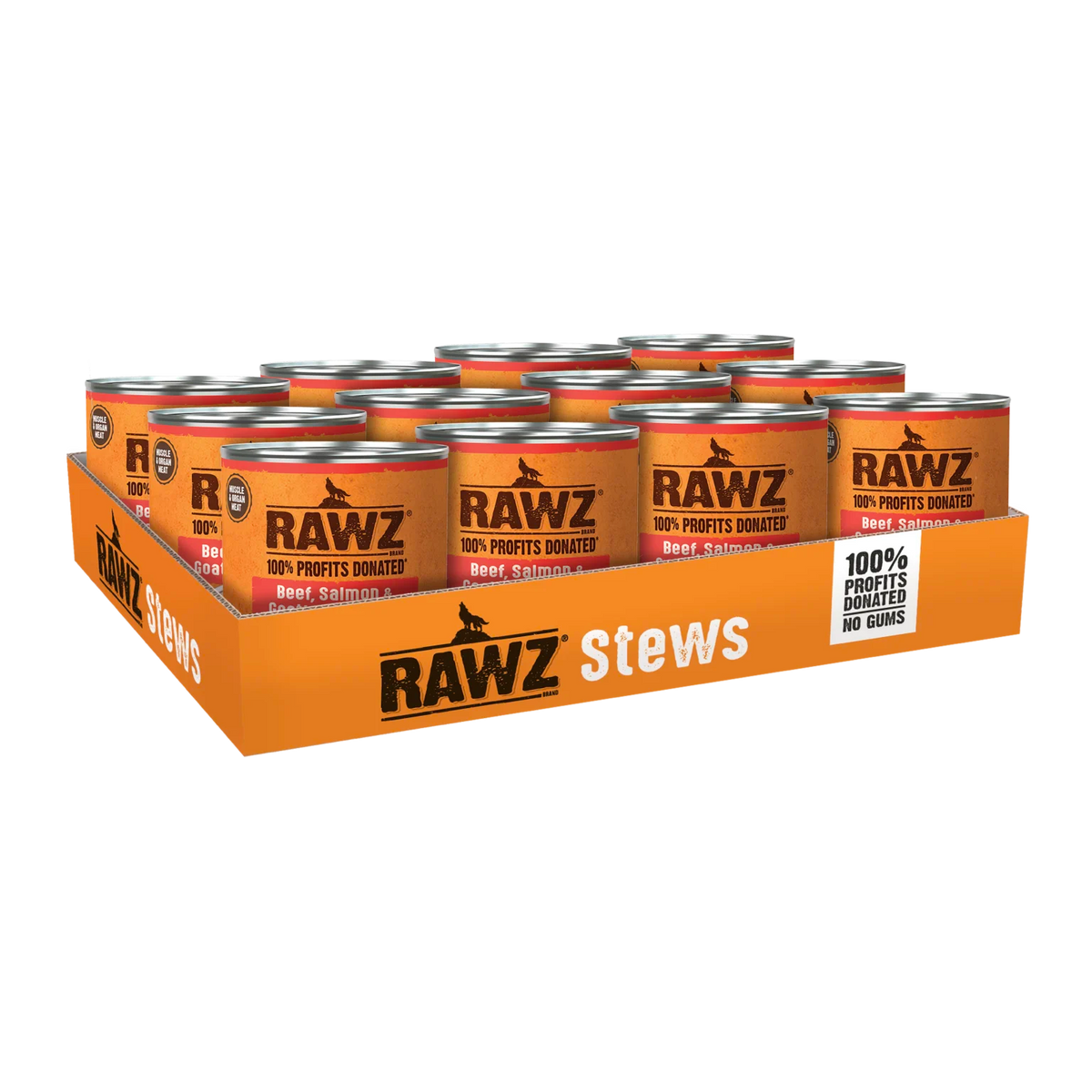 RAWZ Stew - Beef, Salmon & Goat's Milk Dog Food – 10 oz case tray