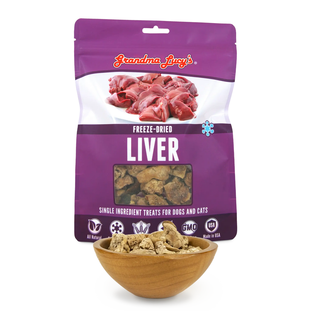 Grandma Lucy's Singles Chicken Liver Freeze-Dried Dog & Cat Treats