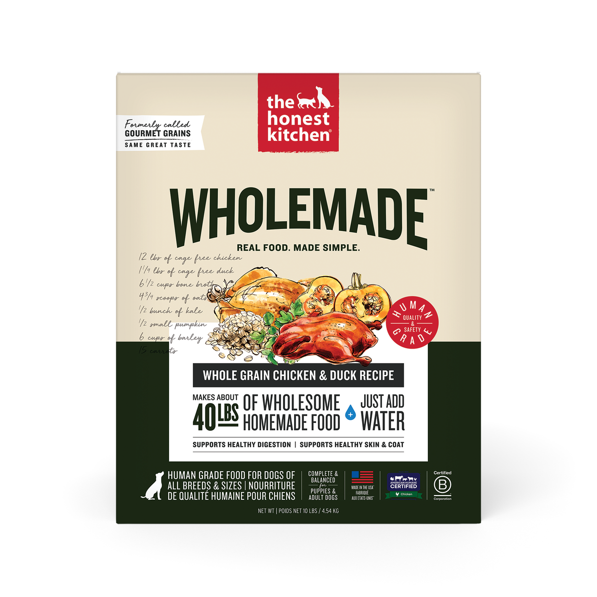 The Honest Kitchen Wholemade Whole Grain Chicken & Duck Dehydrated Dog Food