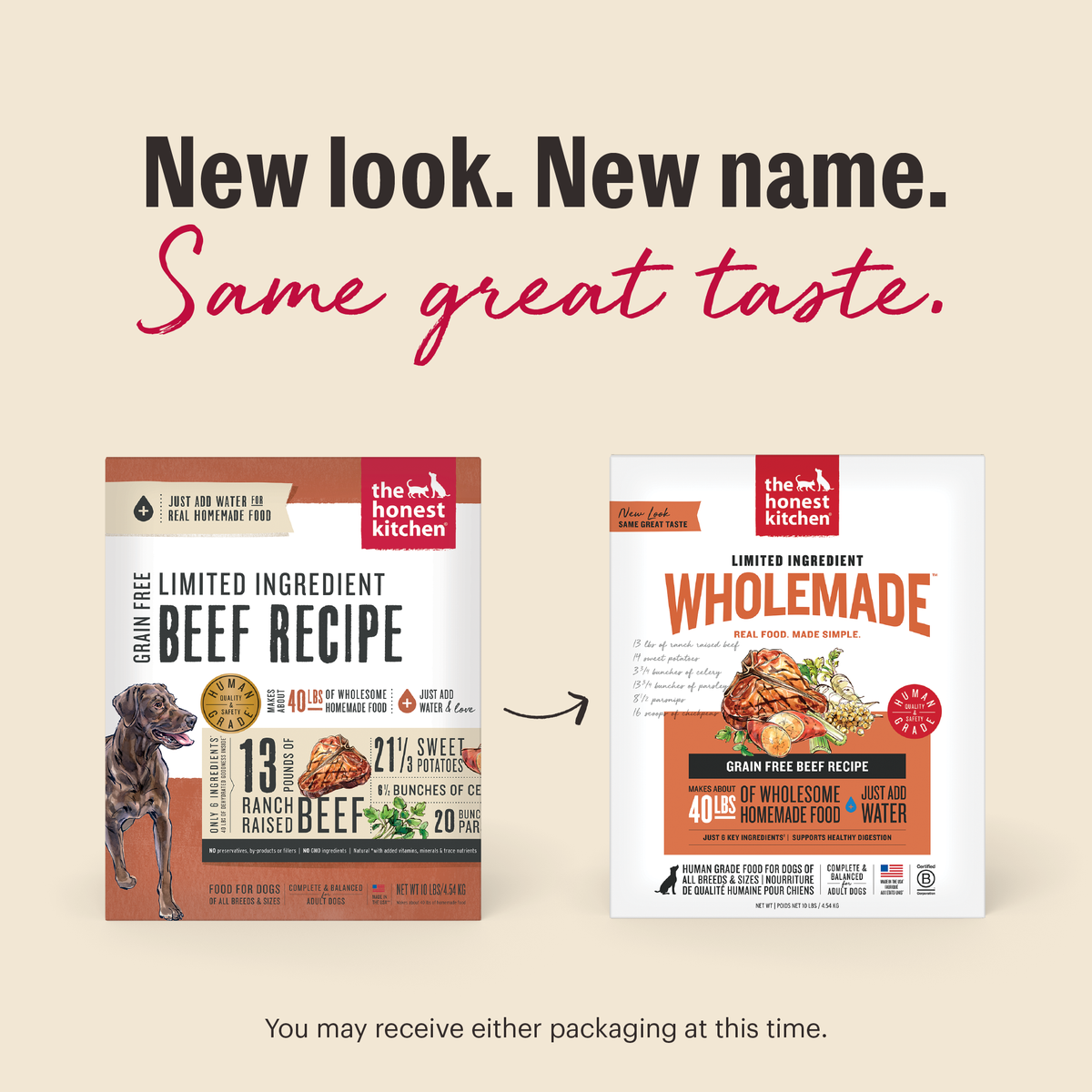 The Honest Kitchen Wholemade Limited Ingredient Beef Dehydrated Dog Food