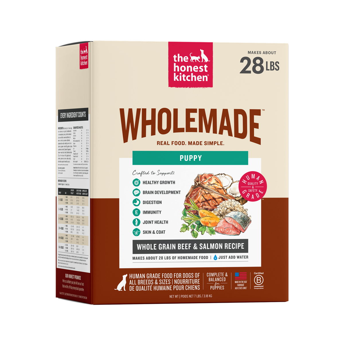 The Honest Kitchen Wholemade Whole Grain Beef & Salmon Dehydrated Dog Food for Puppies