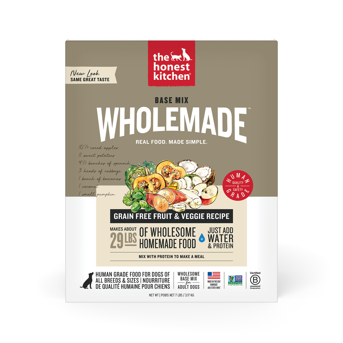 The Honest Kitchen Wholemade Grain Free Fruit & Veggie Base Mix Dehydrated Dog Food