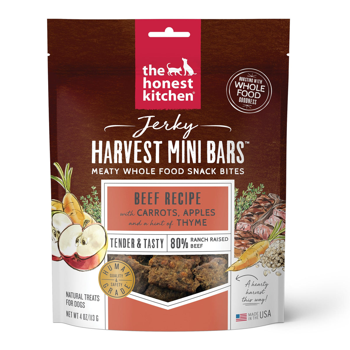 The Honest Kitchen Beef Jerky Harvest Bars Dog Treats
