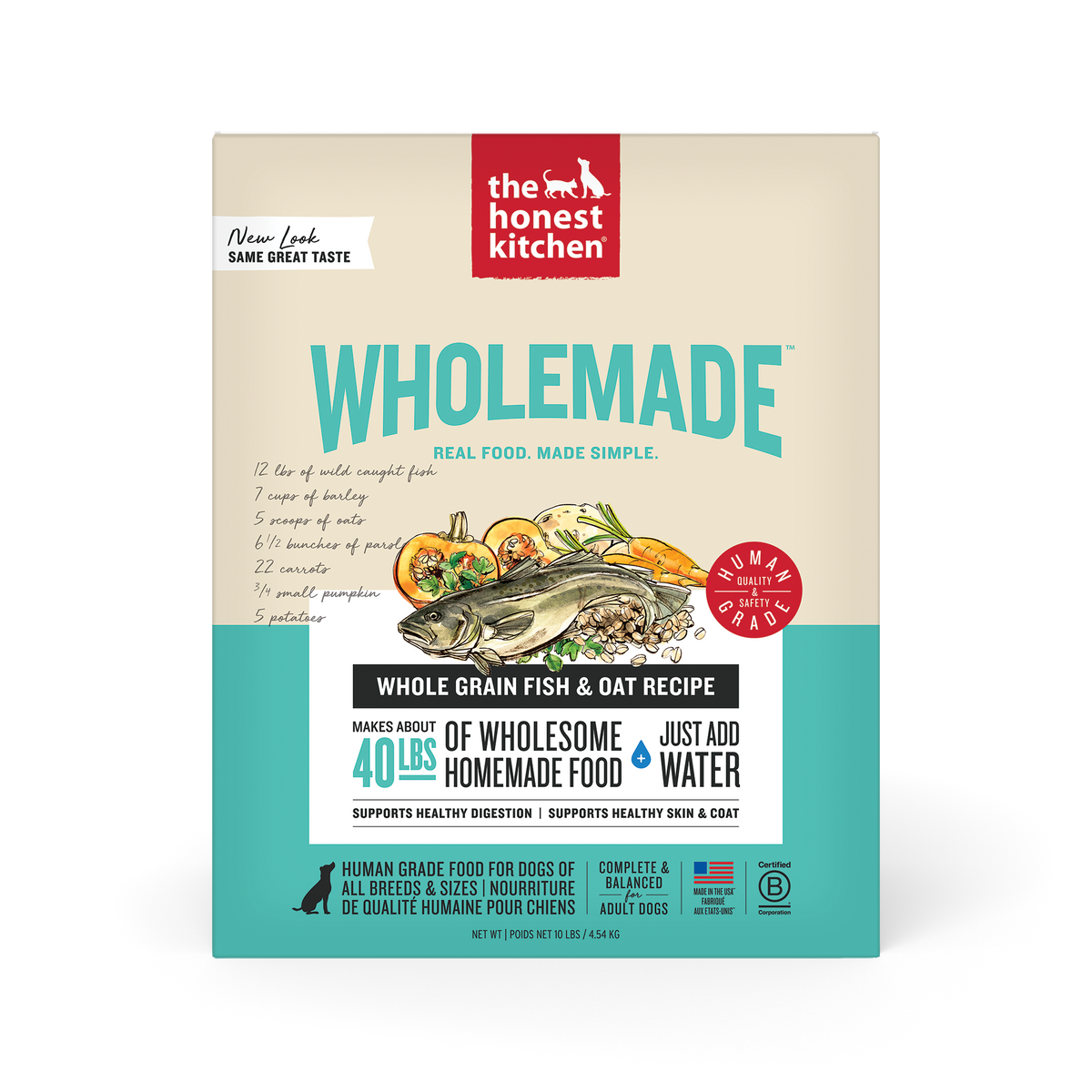 The Honest Kitchen Wholemade Whole Grain Fish & Oat Dehydrated Dog Food
