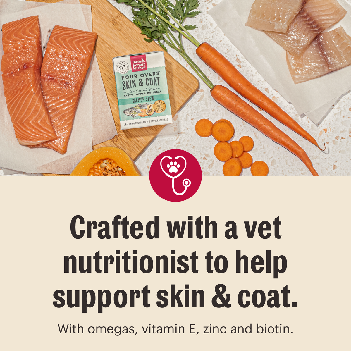 The Honest Kitchen Functional Pour Overs: Skin & Coat - Salmon Stew Dog Food Topper