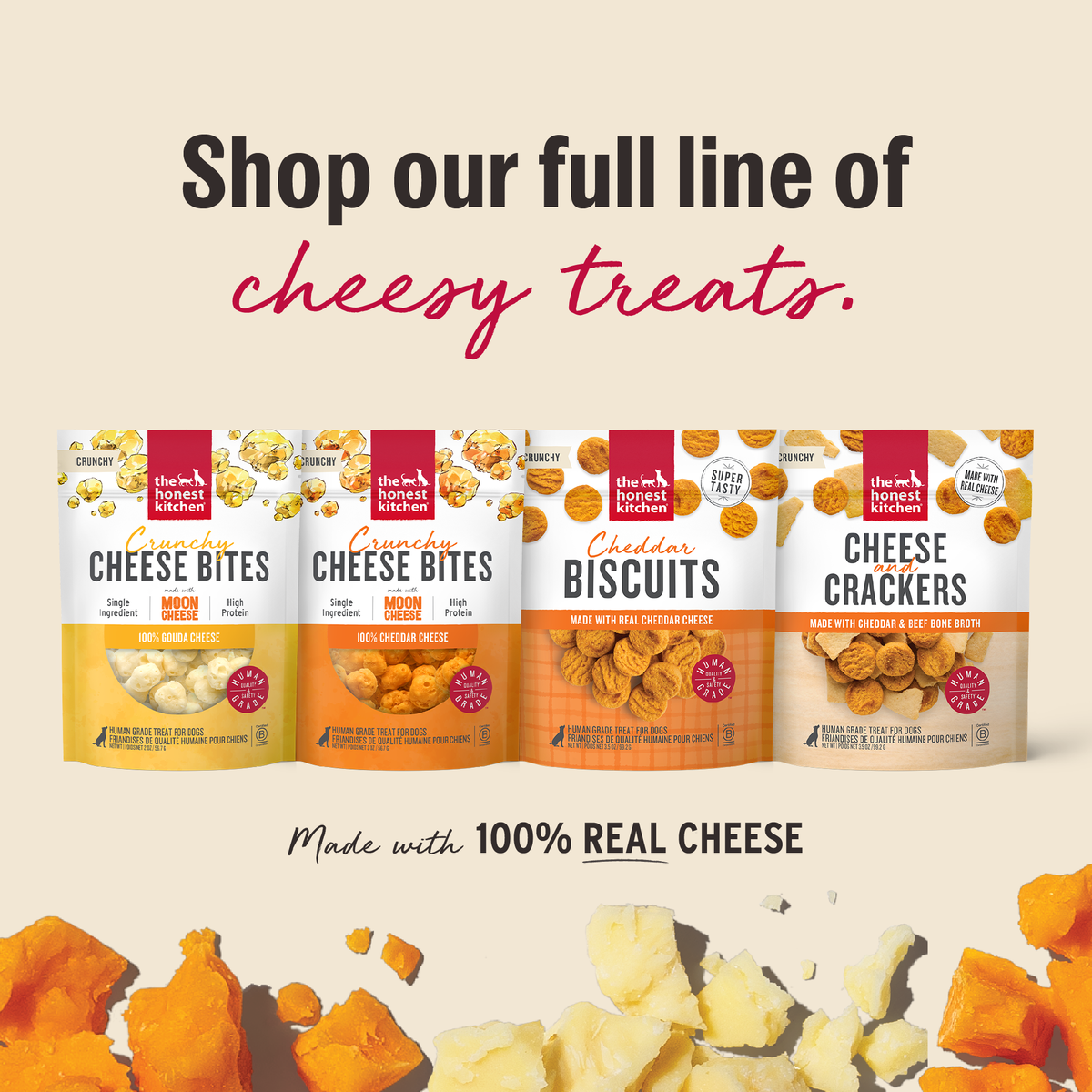 The Honest Kitchen Cheddar Cheese Bites Dog Treats