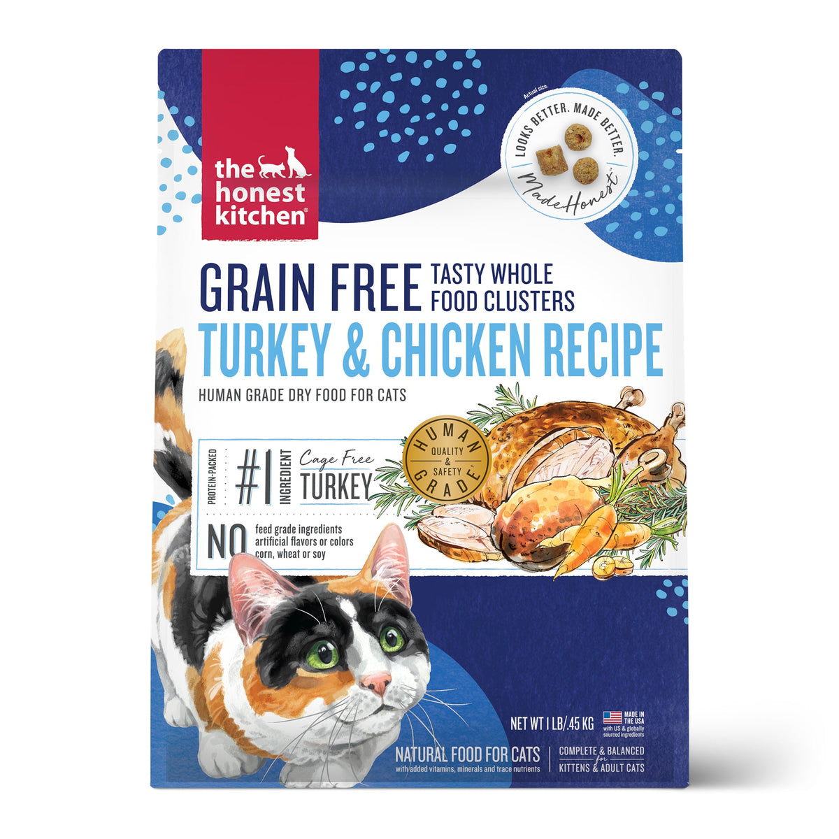 The Honest Kitchen Grain Free Turkey & Chicken Whole Food Clusters Dry Cat Food