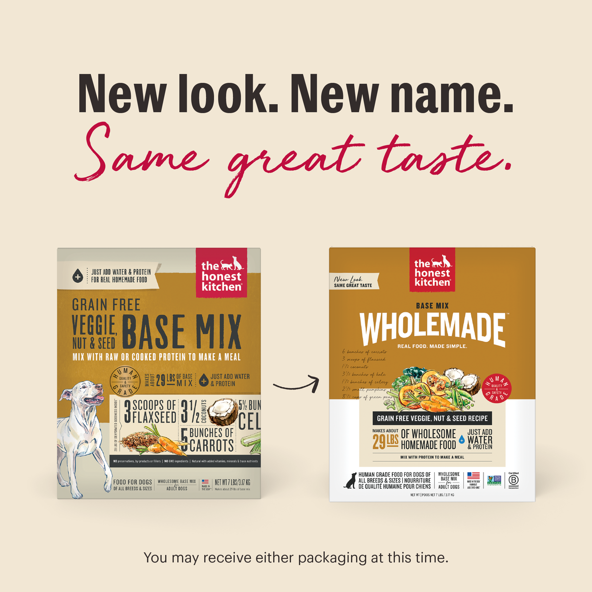 The Honest Kitchen Wholemade Grain Free Veggie, Nut & Seed Base Mix Dehydrated Dog Food