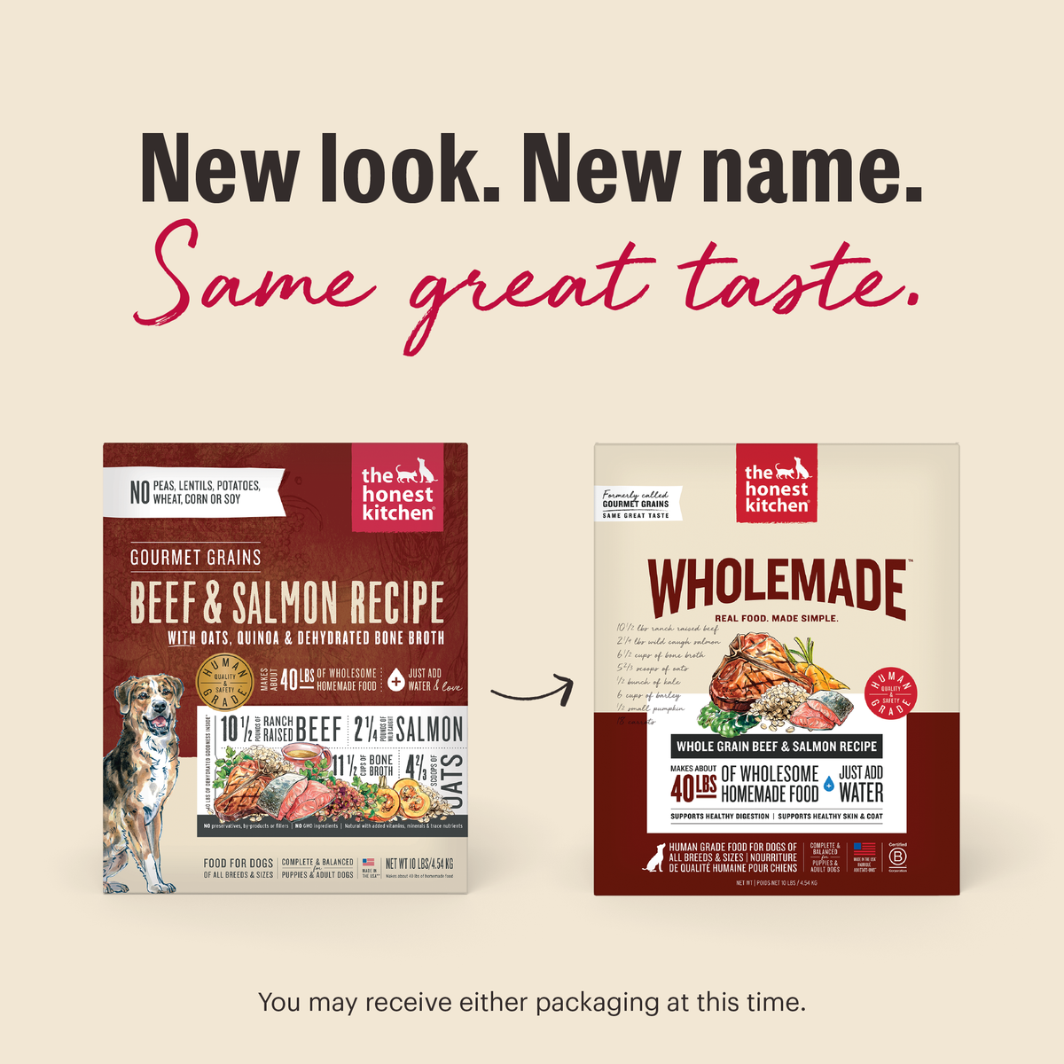 The Honest Kitchen Wholemade Whole Grain Beef & Salmon Dehydrated Dog Food