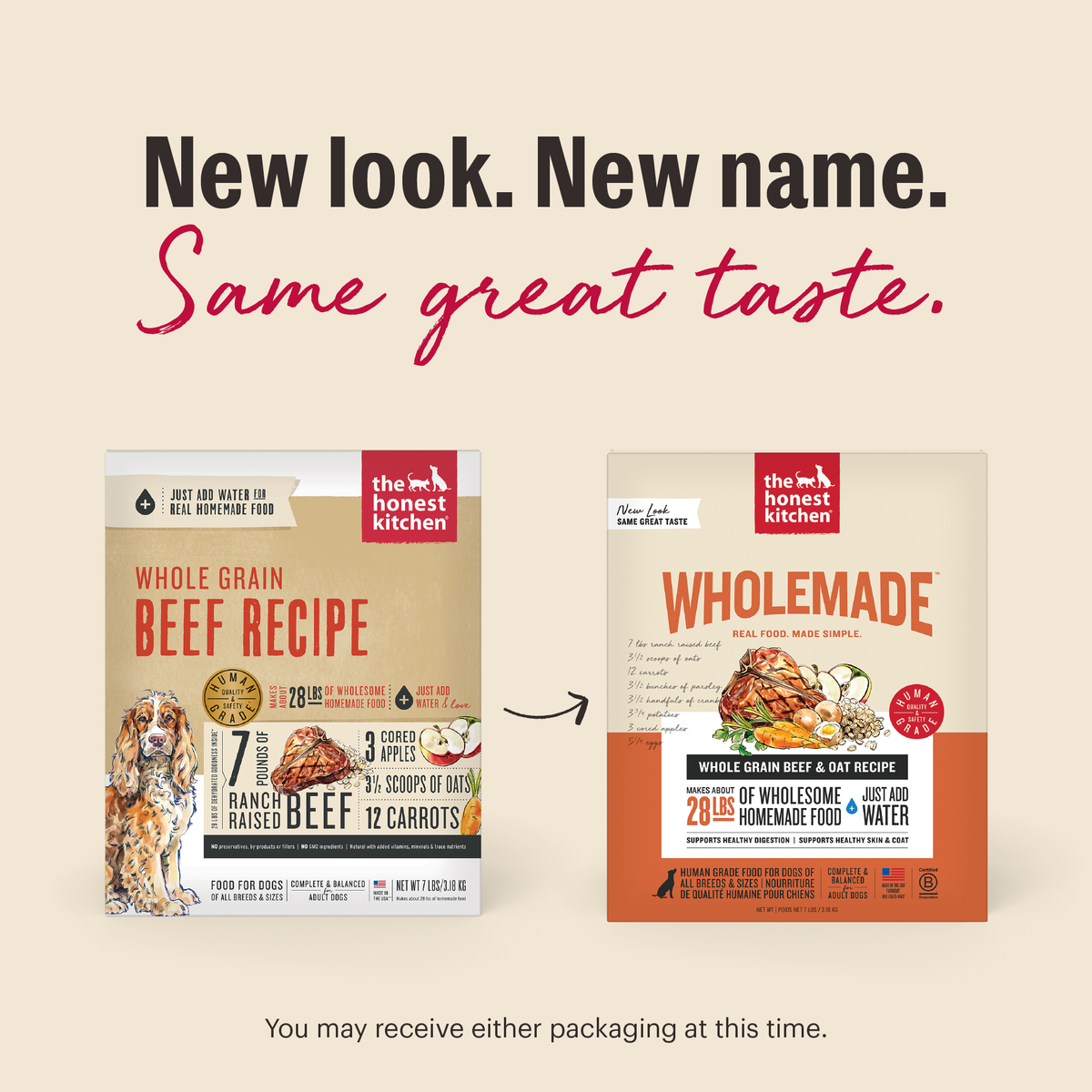 The Honest Kitchen Wholemade Whole Grain Beef & Oat Dehydrated Dog Food