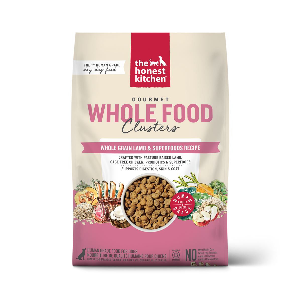 The Honest Kitchen Whole Grain Lamb Whole Food Clusters Dry Dog Food